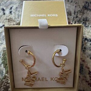 Michael Kors Gold-Tone Brass Drop Earrings